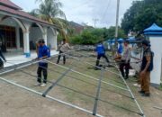 Wujud Empati Atas Musibah Kebakaran di Desa Lido, Polsek Belo dan Unsur Forkompicam Belo Gelar Gotong Royong dan Siapkan Tenda Pengungsian.