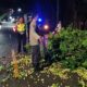 Patroli Malam Polsek Batulayar Evakuasi Pohon Tumbang di Tanjakan Alberto